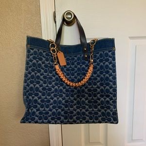 Coach denim large tote - in excellent condition.